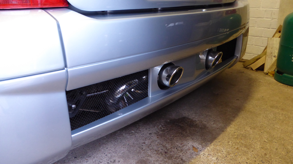 Clio v6 Exhaust polished Bumper refitted.jpg