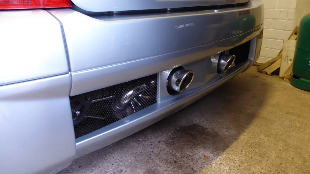 Clio v6 Exhaust polished Bumper refitted.webp