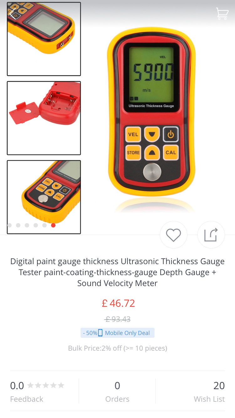 Cheap paint depth gauge