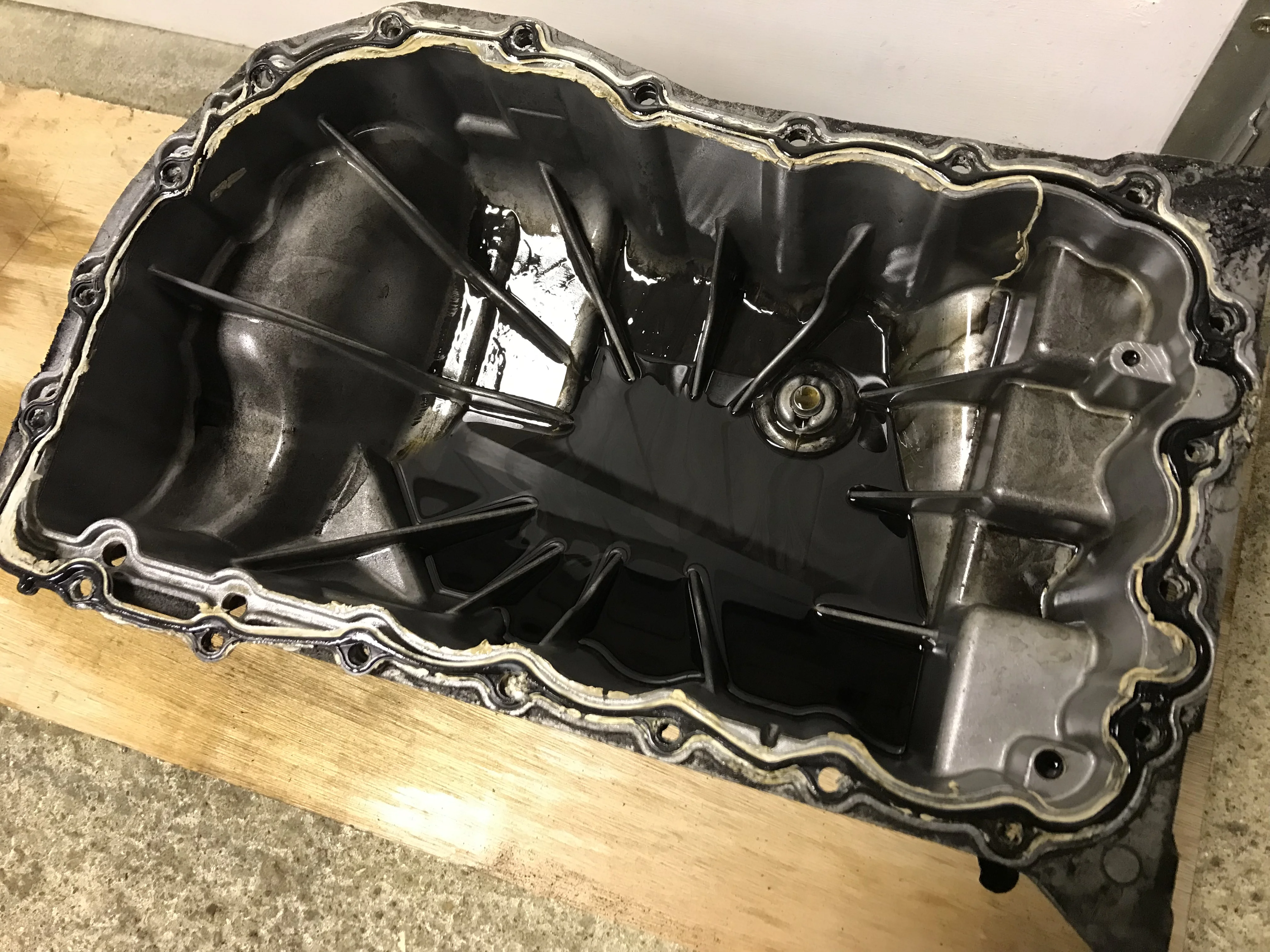 Too much sump gasket sealant.webp